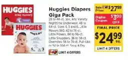 ShopRite Huggies Diapers Giga Pack offer