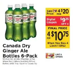 ShopRite Canada Dry Ginger Ale Bottles offer