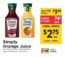 ShopRite Simply Orange Juice offer
