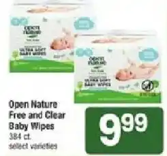 Star Market Open Nature Free and Clear Baby Wipes offer