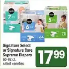 Star Market Signature Select or Signature Care Supreme Diapers offer