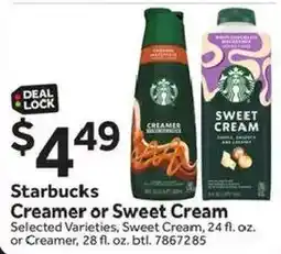 Stop&Shop Starbucks Creamer or Sweet Cream offer