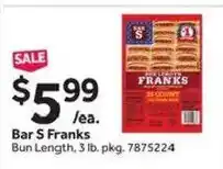 Stop&Shop Bar S Franks offer