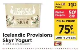 ShopRite Icelandic Provisions Skyr Yogurt offer