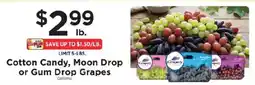 ShopRite Cotton Candy, Moon Drop or Gum Drop Grapes offer