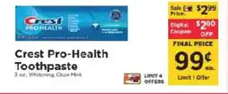 ShopRite Crest Pro-Health Toothpaste offer