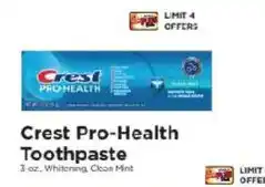 ShopRite Crest Pro-Health Toothpaste offer