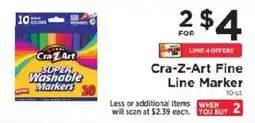 ShopRite Cra-Z-Art fine line marker offer