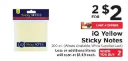 ShopRite iq yellow sticky notes offer