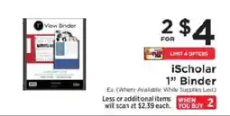 ShopRite iScholar 1" Binder offer