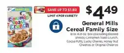 ShopRite General Mills Cereal Family Size offer
