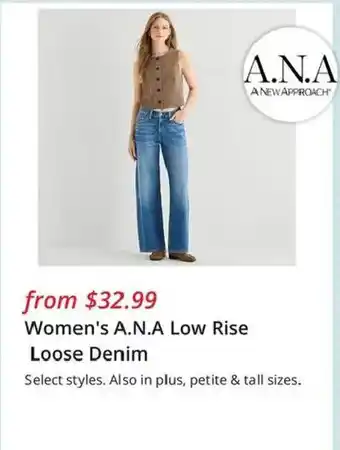 Women's A.N.A Low Rise Loose Denim