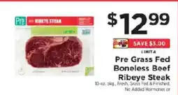 ShopRite Pre Grass Fed Boneless Beef Ribeye Steak offer