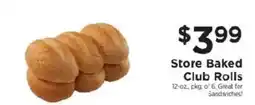 ShopRite Store Baked Club Rolls offer