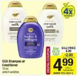 Star Market Ogx shampoo or conditioner offer