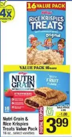 Star Market Kellogg's Nutri Grain & Rice Krispies Treats Value Pack offer