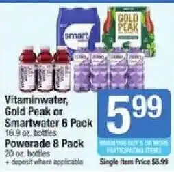 Star Market Vitaminwater, Gold Peak or Smartwater 6 Pack offer