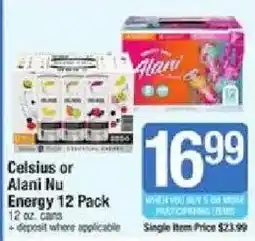 Star Market Celsius or Alani Nu Energy 12 Pack offer