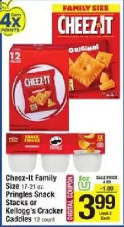 Star Market Cheez-it Family Size Pringles Snack Stacks or Kellogg's Cracker Caddies offer