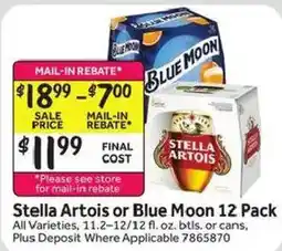 Stop&Shop Stella Artois or Blue Moon offer