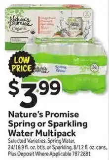 Stop&Shop Nature's Promise Spring or Sparkling Water Multipack offer