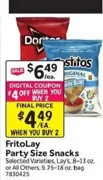 Stop&Shop Frito Lay Party Size Snacks offer
