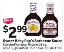 Stop&Shop Sweet Baby Ray's Barbecue Sauce offer