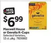 Stop&Shop Maxwell House or Gevalia K-Cups offer