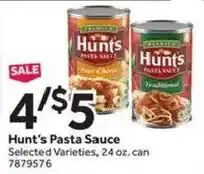 Stop&Shop Hunt's Pasta Sauce offer