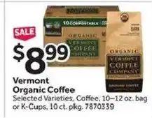 Stop&Shop Vermont Organic Coffee offer