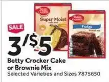 Stop&Shop Betty Crocker Cake or Brownie Mix offer