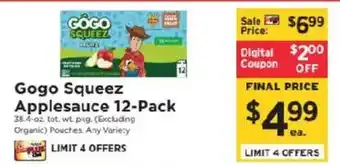 ShopRite Gogo Squeeze Applesauce offer
