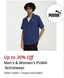 JC Penney Men's & Women's Puma Activewear offer