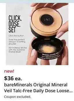 JC Penney bareMinerals Original Mineral Veil Talc-Free Daily Dose Loose Powder offer