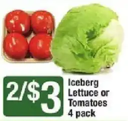 Star Market Iceberg Lettuce or Tomatoes offer