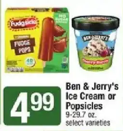 Star Market Ben & Jerry's Ice Cream or Popsicles offer