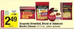 Star Market Sargento Shredded, Sliced or Balanced Breaks Cheese offer