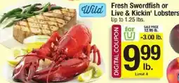Star Market Fresh Swordfish or Live & Kickin' Lobsters offer