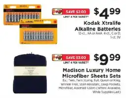 ShopRite Kodak Xtralife Alkaline Batteries offer