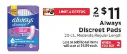 ShopRite Always Discreet Pads offer