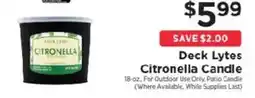 ShopRite Deck Lytes Citronella Candle offer