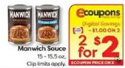 Weis Markets Manwich Sauce offer