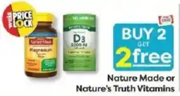 Weis Markets Nature Made or Nature's Truth Vitamins offer