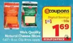 Weis Markets Weis Quality Natural Cheese Slices offer