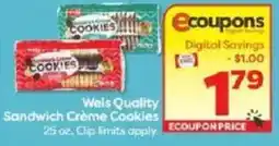 Weis Markets Wels Quality Sandwich Creme Cookies offer