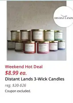 JC Penney Distant Lands 3-Wick Candles offer