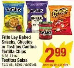 Star Market Frito Lay Baked Snacks, Cheetos or Tostitos Cantina Tortilla Chips offer