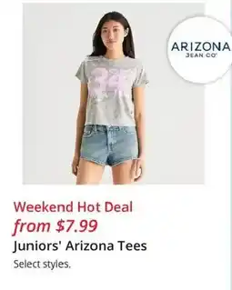 JC Penney Juniors' Arizona Tees offer