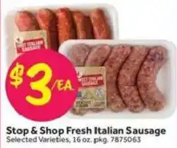 Stop&Shop Stop & Shop Fresh Italian Sausage offer