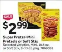 Stop&Shop Super Pretzel Mini Pretzels or Soft Stix offer